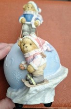 Cherished Teddies Musical Globe Having a Snowball