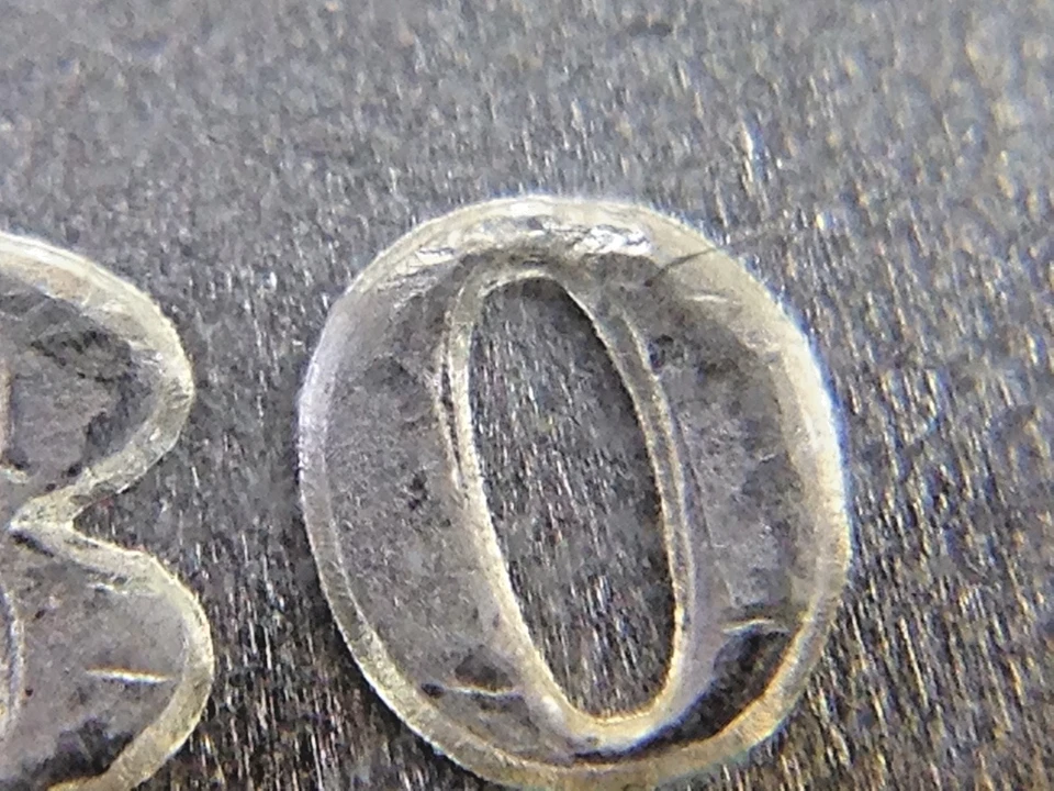 Dólar de plata Morgan 1880 VAM-10 8/7 bits borde UNC tonificado obv/rev Foto 4 de 4