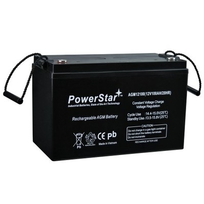 PowerStar 12V 100Ah SLA AGM Replacement for Leoch LPG12-100