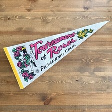 Tournament of Roses Felt Pennant Vintage Pasadena California Souvenir 1970s