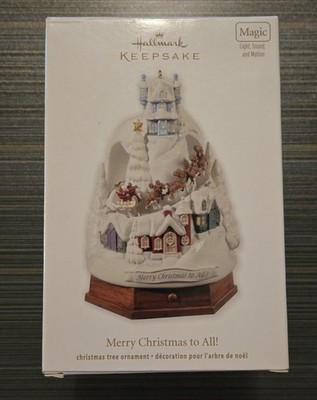 Hallmark Keepsake 2012 Magic Merry Christmas to All lights sound motion Reindeer