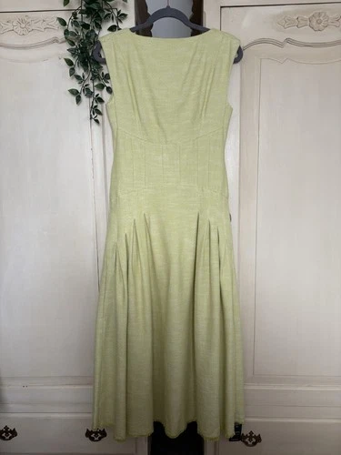 Karen Millen Size 8 Tweed Tailored Sleeveless Full Skirted Midi Dress