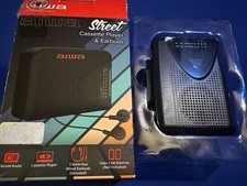 AIWA STREET CASSETTE PLAYER & EARBUDS-AI7007 Black (Open Box ) (No Headphones)