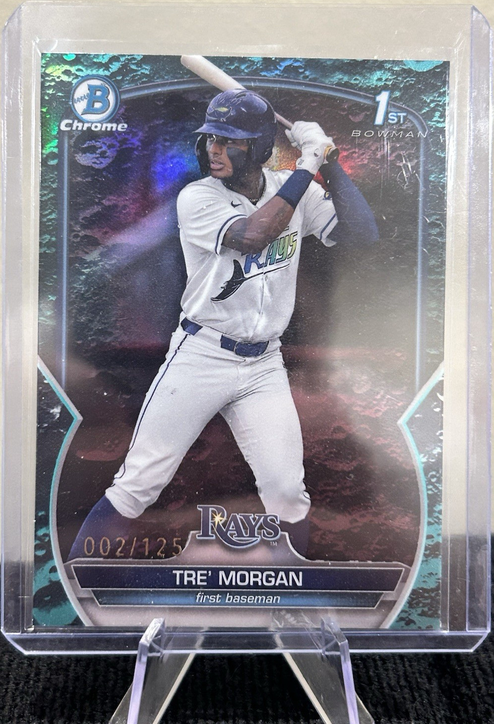 Topps 2023 Bowman Draft Chrome Tre' Morgan #BDC-199 RC Aqua Lunar Crater /125