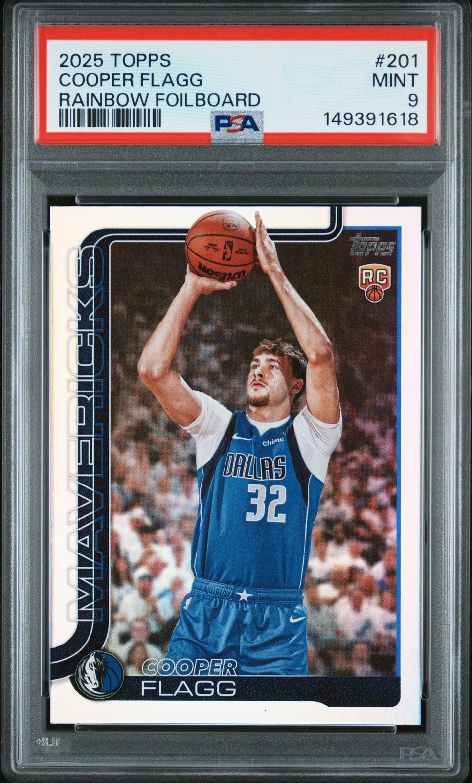 2025 TOPPS RAINBOW FOILBOARD #201 COOPER FLAGG PSA 9