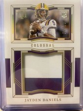 Jayden Daniels  2024 Panini National Treasures Colossal Material  01/10 RC 