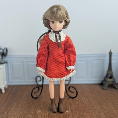 1st Generation Licca-chan Doll Dress Orange And Red Polka Dot One-piece