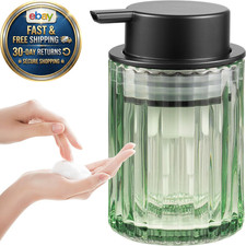 Foaming Soap Dispenser, 8OZ Green Glass Foam 1 Pack, Black