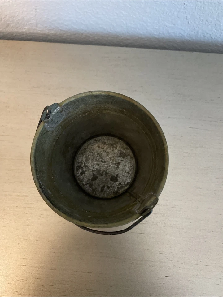 "Cubo galvanizado vintage pequeño de 4"" de alto capacidad aproximada de 590 ml" Foto 2 de 4