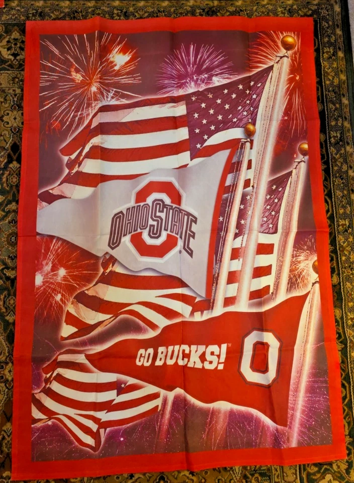 Six Ohio State Buckeyes 28” X 40" Flags * Rare Holidays And Events, Go Buckeyes* - Image 3 of 4