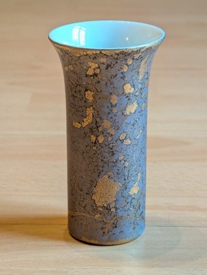 Rosenthal Porzellan Vase 14 cm Goldfeuer H. Drexler, Handgemalt, lila gold