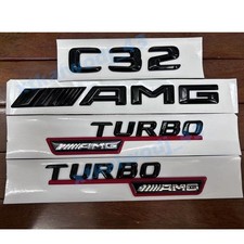 Für Mercedes C32 AMG TURBO AMG Embleme Aufkleber Logo Flache Schwarz Glänzend