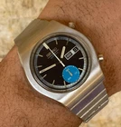 1977 Vintage Seiko Blue Eye 6139-8020 Automatic Chronograph Watch 40mm Men Rare