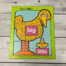 PlaySkool Sesame Street Big Bird Little Bird Wood Puzzle 315-13 Vintage 1973