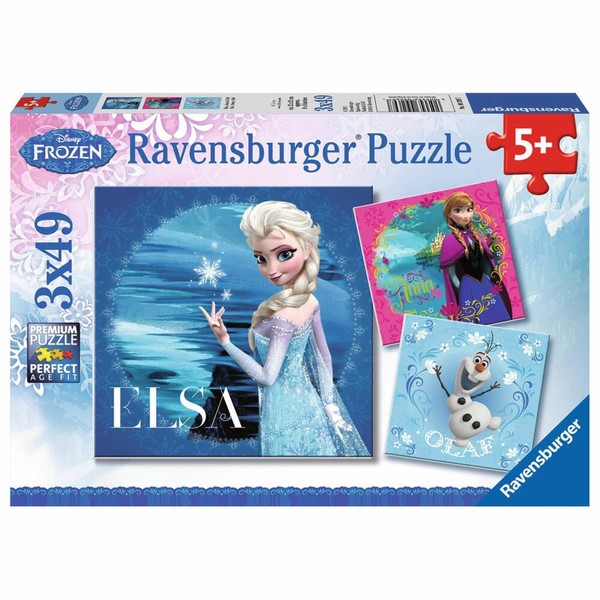 Ravensburger Puzzle Disney Frozen Elsa Anna Und Olaf Kinderpuzzle 3 X 49 Teile-image
