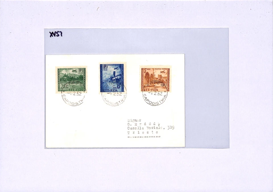 Yugoslavia TRIESTE (Zona B) 1952 FDC Koper *UPU* JUEGO DE AIRE{3} Cubierta de primer día XV57 Foto 3 de 4