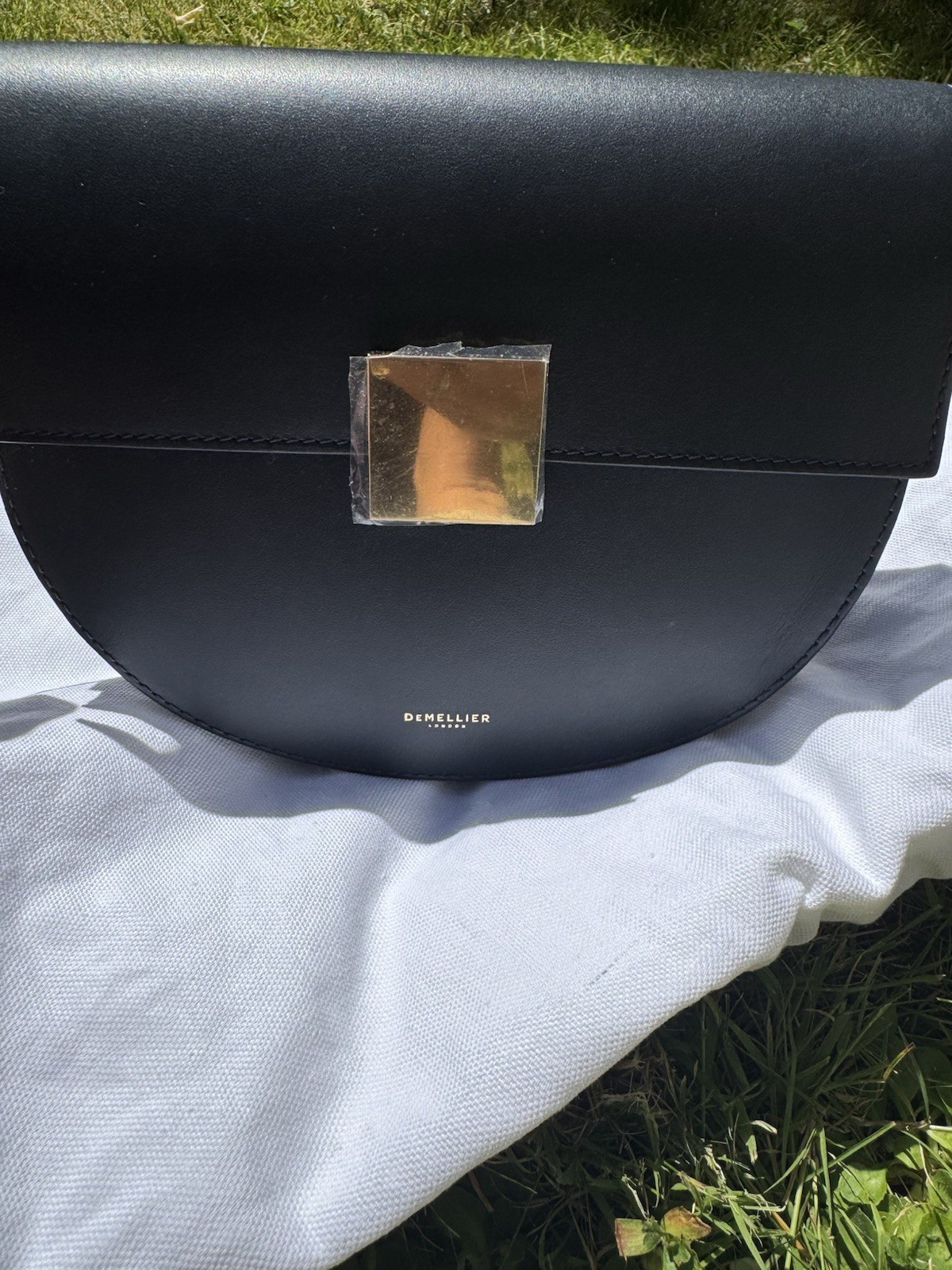 DEMELLIEROSLO LEATHER SHOULDER BAG IN NAVY