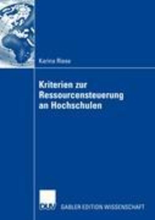 Karina Riese | Kriterien Zur Ressourcensteuerung An Hochschulen |