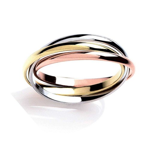 Bague de mariage russe. Bracelet triple verrouillage en or jaune, blanc et rose 9 carats cadeau pour elle - Photo 7/10