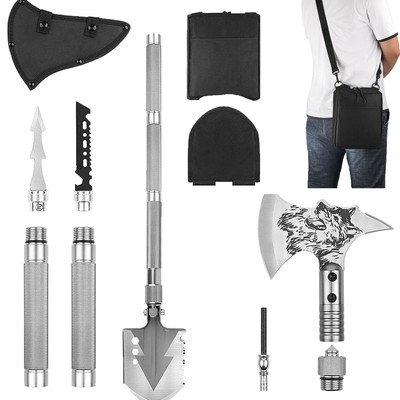 Camping Shovel Axe Kit Folded Outdoor Survival Tool Multifunction Hiking Fishing