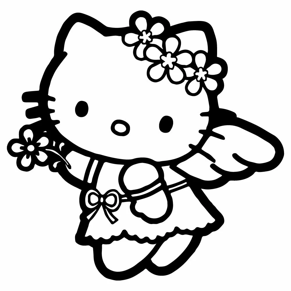 Angel Hello Kitty Coloring Pages