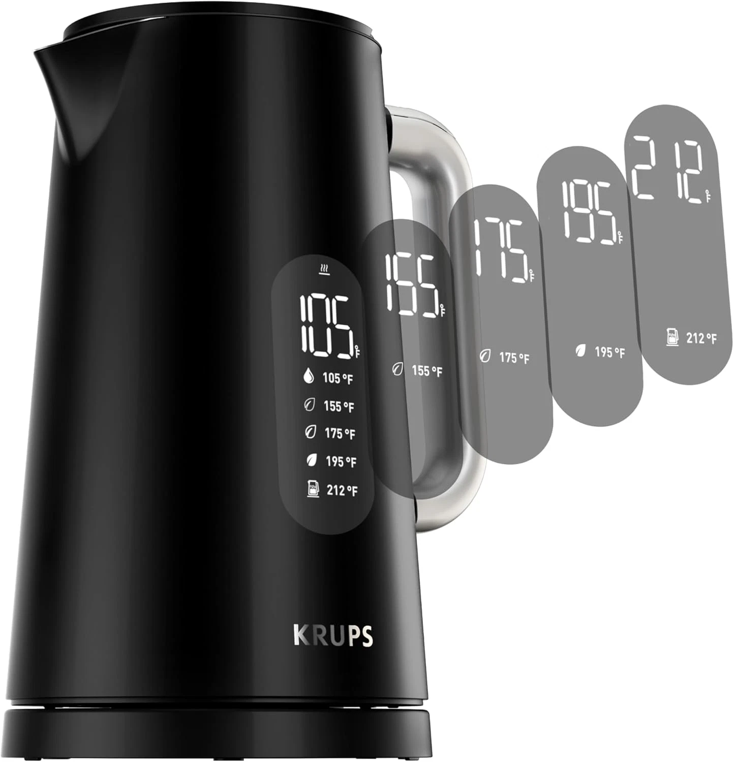 Smart Temp Electric Kettle: 1.7L, 5 Temp Settings, Cordless & Cool-Touch Design