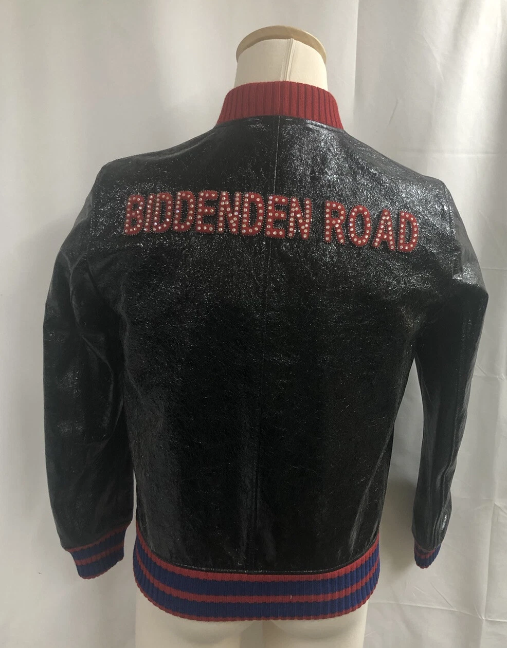 Bomber rete in pelle di capra incrinata nuovo con etichette Gucci ""Biddenden Road"" 48EU 38US $4950 00