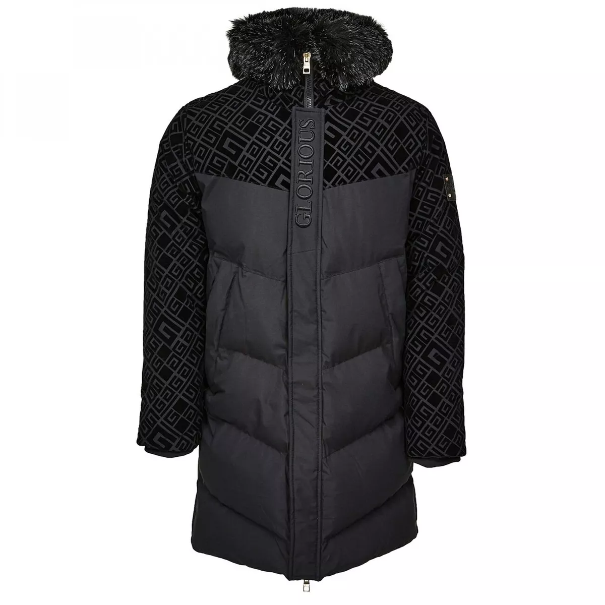 Glorious Gangsta Lavin 2.0 Black Longline Puffer Jacket