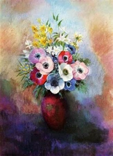 stunning art oil painting 100% handpainted on canvas"flowers in a vase"