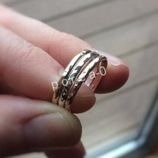 New 3 Set of Ring Set, Simple Stacking Set, Mixed Metals Ring Set, Slim Ring T8
