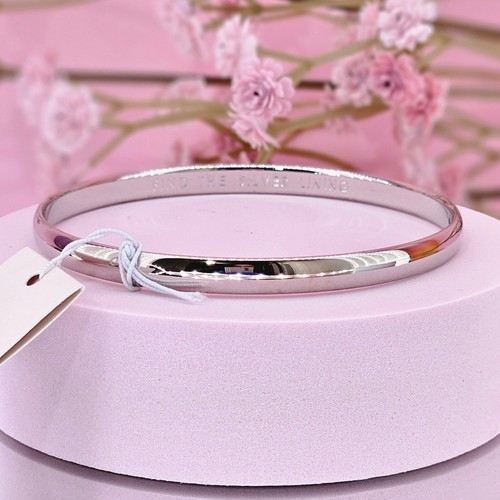 Kate Spade Bracelet Silver Metal Plated Idiom Find The Silver Lining Bangle Boho