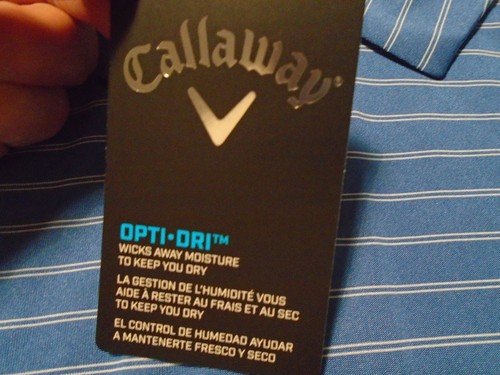 NEW MENS SS CALLAWAY OPTI~DRY POLO SHIRT~ COLOUR ~ COLBAT ~ SIZE~XL ~ 52" CHEST - Picture 5 of 5