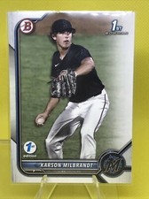 2022 Bowman Draft 1st Edition Base #BD-87 Karson Milbrandt - Miami Marlins (479)