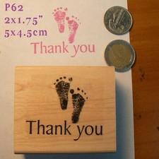 P62 Baby feet thank you note rubber stamp