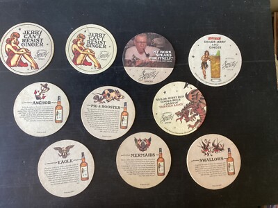 10 different Sailor Gerry RUM Australian Issue  COASTERS   Mint Condition  