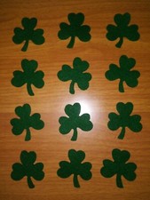 1 Dozen Die Cut Felt Shamrocks 3mm Thick Acrylic Felt