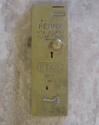 Antique ETAS No 5 Brass Penny Toilet Door Lock Vacant Engaged Latch Bolt EN RARE