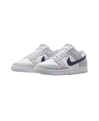 Nike Dunk Low Mini Swoosh Football Grey Midnight Navy Shoe FJ4227