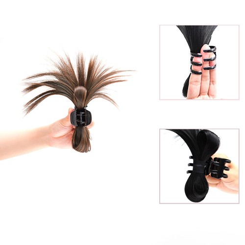 Wig Simulation Hair Ball Head Crystal Bow Clip Wig High Pony officiel Ponytail -*