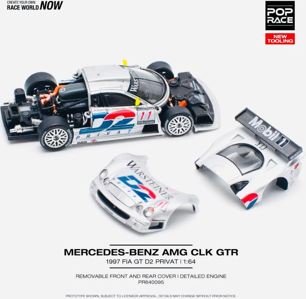 1/43 MAISTO/DSM 1998 MERCEDES BENZ AMG CLK GTR COUPE ROAD