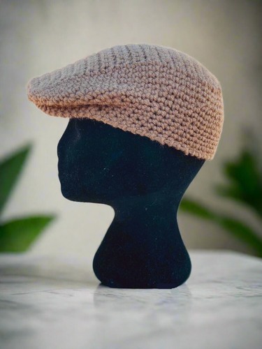 Handcrafted Crochet Newsboy Cap for Kids - Kangol-Inspired, Vintage Style - Picture 7 of 29