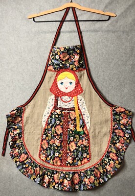 Russian Doll Apron Small Floral Decorative Handmade