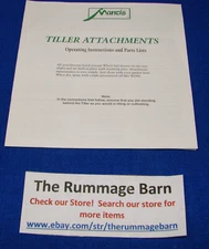 MANTIS TILLER ATTACHMENTS --- OPERATORS INSTRUCTIONS & PARTS LISTS ---- SEE PICS