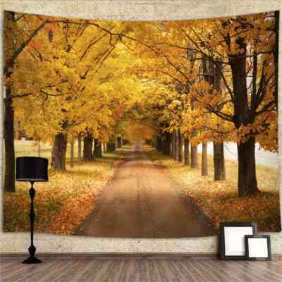 Fall Leaf Yellow Vintage Wall Art Large Tapestry Wall Hanging Posters Background