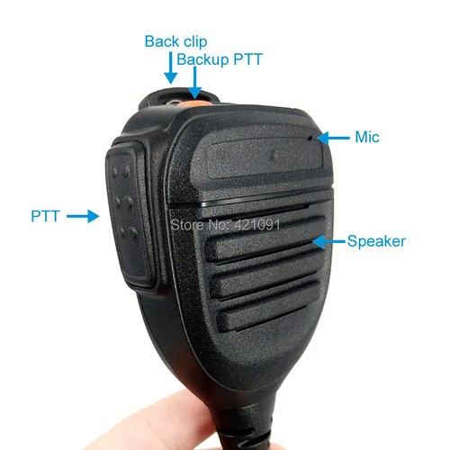 Speaker Mic Microphone for HYT Hytera PD600 PD602 PD605 PD662 PD665 PD680 PD682 - Zdjęcie 4 z 11