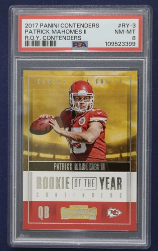 2017 Panini Contenders Rookie of the Year #RY3 Patrick Mahomes II RC PSA 8 NMMT