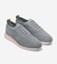 Cole Haan Women's Zerogrand Stitchlite Wingtip Oxford Sneaker W11512 Gray/Pink