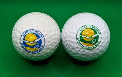 2 Different Myrtle Beach South Carolina logo golf balls