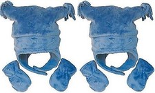 ARIZONA Baby 6-12 Month Winter Snow Jester Warm Hat Mittens set Blue NWT