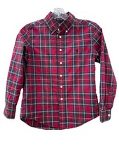 Ralph Lauren Shirt Boys 8 Red Plaid Button Up Long Sleeve Cotton Youth
